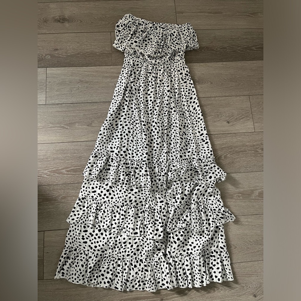 Black & white polkadot dress